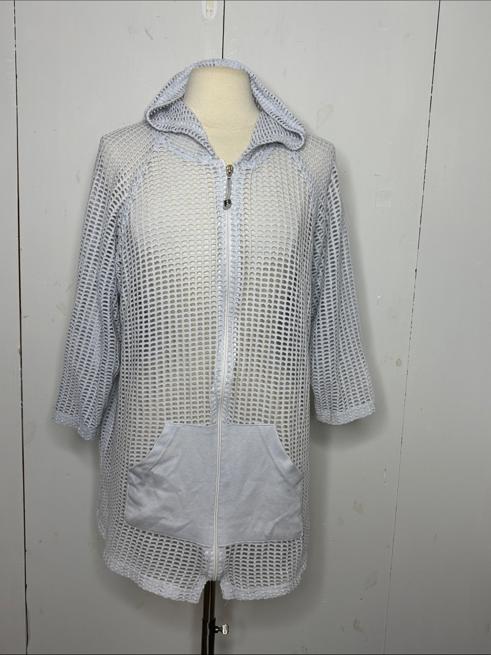 Dotti light blue mesh hoodies swim cover size XL